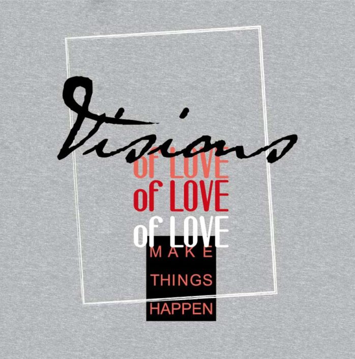 DOB Print Schriftzug Visions of Love in Rahmen