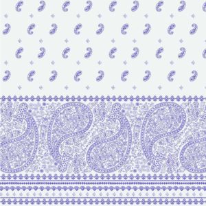 Textildesign Borduerenprint Paisely Streifen mit kleinen Paiseleys im Versatz